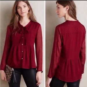 Anthropology meadow Rue silk blend Top